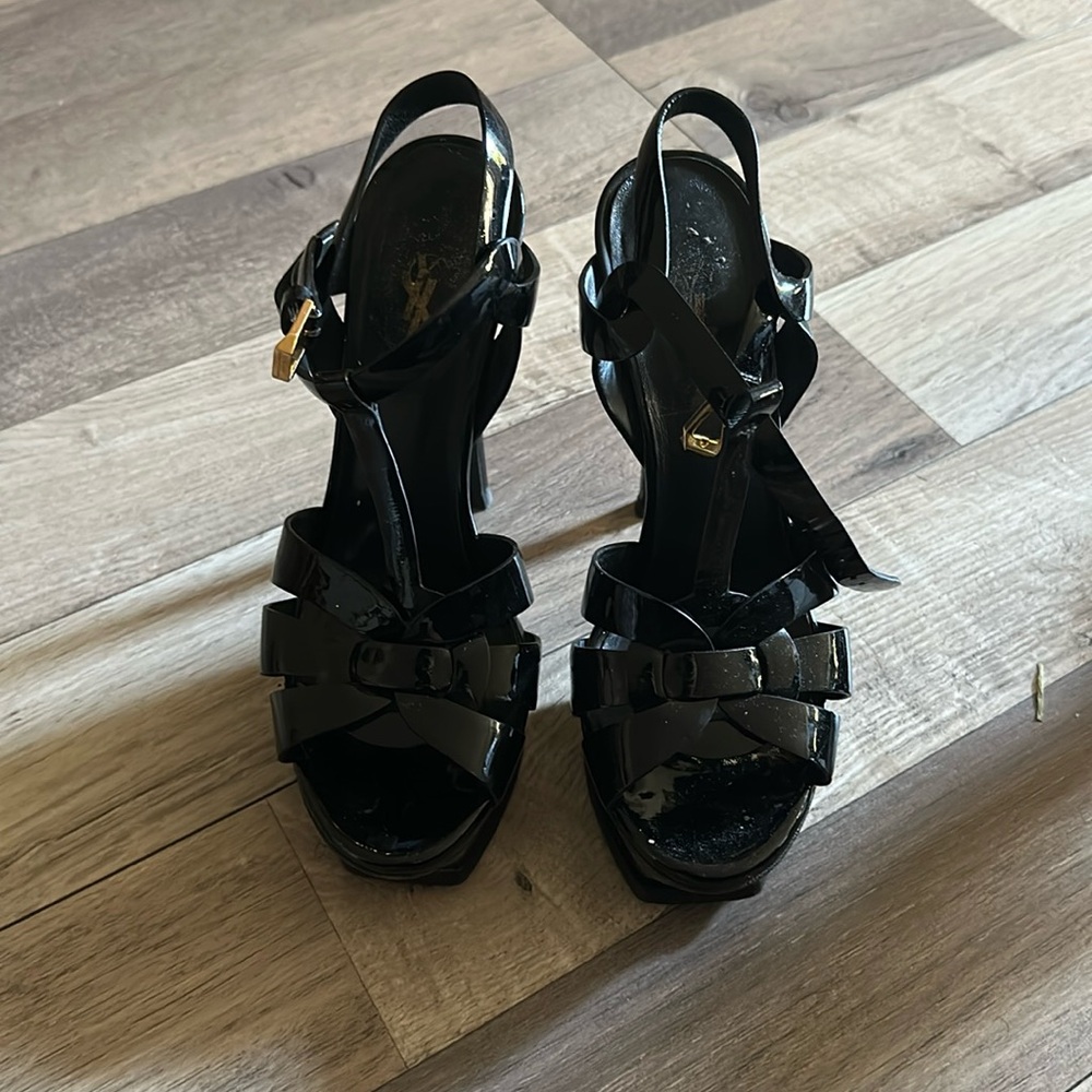 Ysl tribute pump black patent leather size 35
